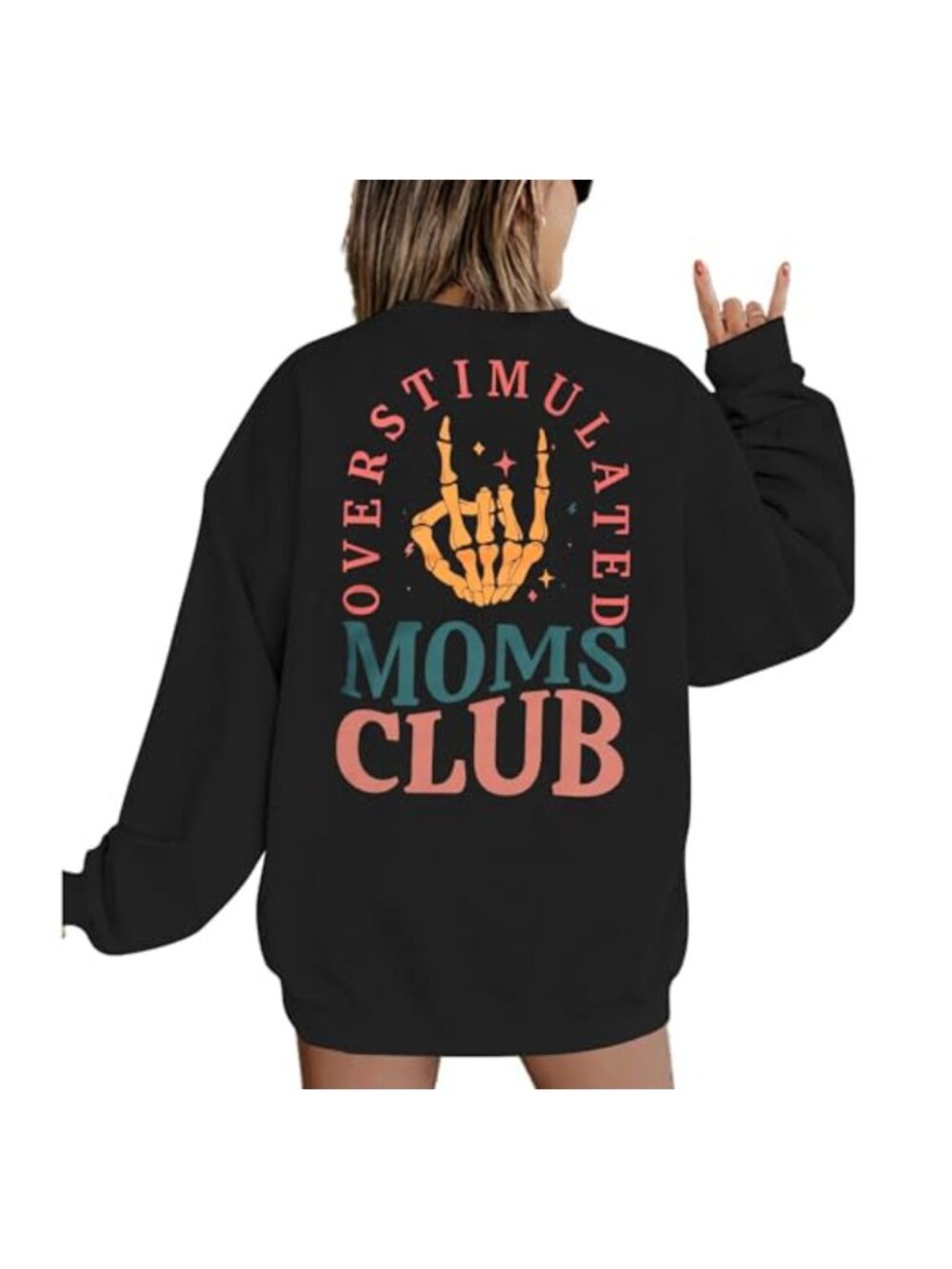 Oversized Aunt Graphic Crewneck Cotton Blend Sweatshirt